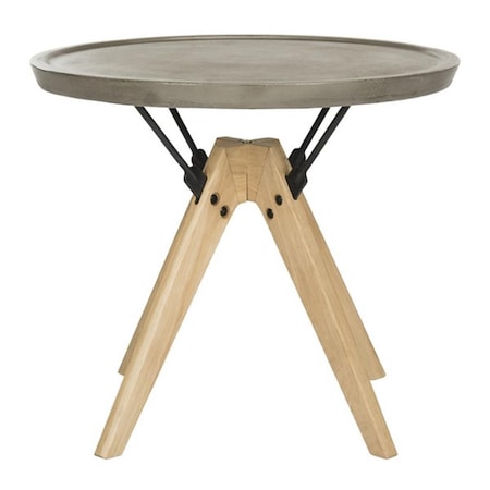 Safavieh 19.69 in. Farmond Indoor & Outdoor Modern Concrete Side Table Dark Grey VNN1027A